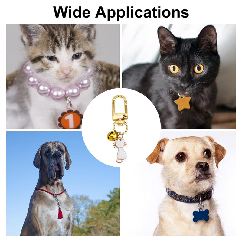12pcs Cat Dog Collar Bells Charms, Pet Enamel Collar Bells Cat Fishbone Jewelry Bell Charms Cat Paw Alloy Collar Charm Bells for Cat Dog Rabbit Necklace DIY Keyring Pendants Bag Decor - PawsPlanet Australia