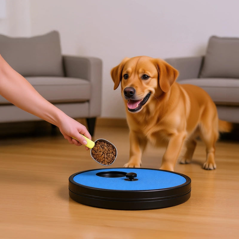 Pet Nail Scratch Board Treat Box, 360° Rotatable Round Dog Scratch Pad with Food Dispensing Design, Coarse Sandpaper, Fun Interactive Dog Scratcher for Small and Large Dogs - PawsPlanet Australia