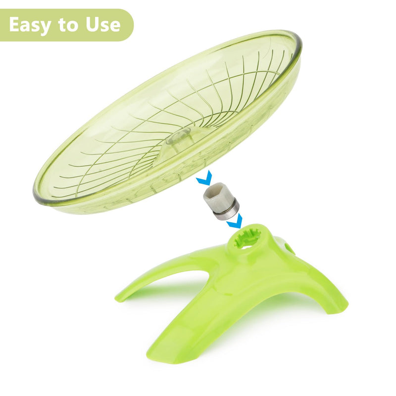 Hamster Wheel Flying Saucer Silent Exercise Wheel Running Wheel for Hamsters, Gerbils, Mice and Other Small Pets, Silent Hamster Running Wheel (Green) Green - PawsPlanet Australia