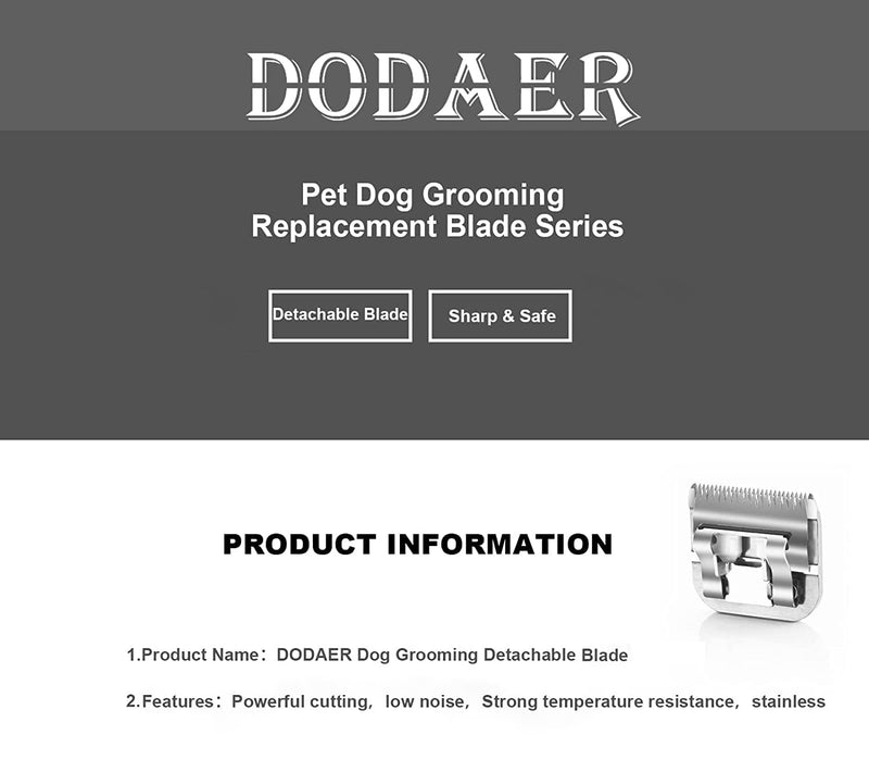 Detachable Pet Dog Grooming Blades of Stainless Steel,Compatible with Andis,Oster-A5,Wahl KM10 Series,Size 10/7F/5F/4F/3F, 5 Count 10+7f+5f+4f+3f - PawsPlanet Australia