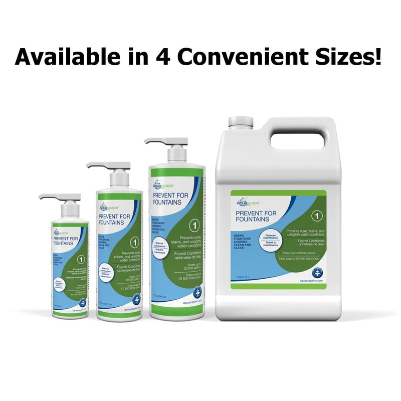 Aquascape Prevent Water Treatment for Fountains, Waterfalls, Rock and Gravel, Prevent White-Scale Buildup, Stains, Foam and Other Unsightly Water Conditions | 4 (16-Ounces) 16-ounces