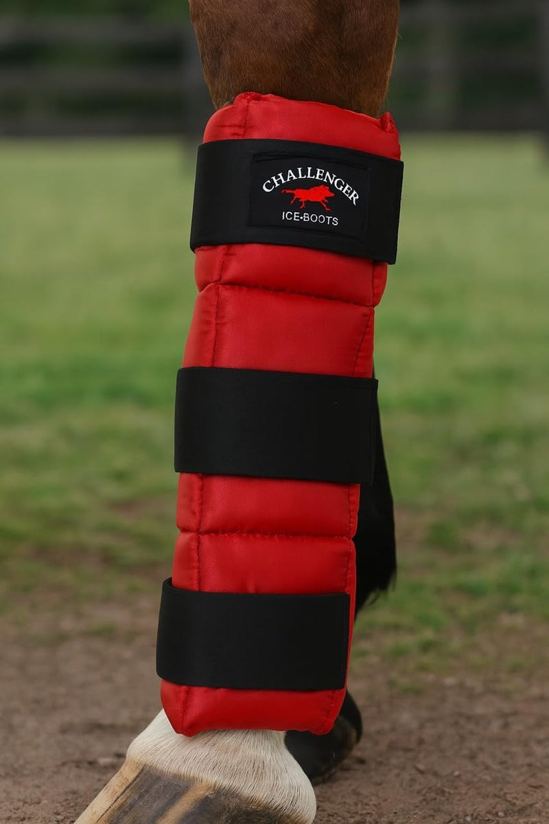 Horse Cooling Gel Leg Wrap – Quick-Cooling Therapy Wrap for Exercise, Injury Relief & Recovery, Red (41GR01RD)