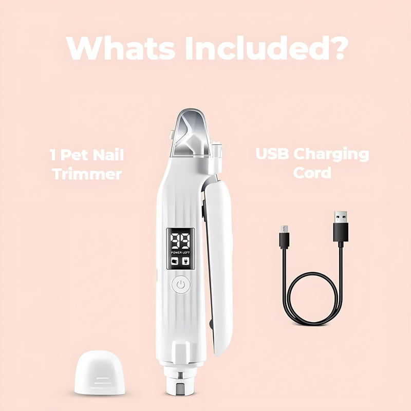 2 in 1 Dog Nail Trimmers & Clippers with LED Lights & Display,Splash Guard,Multiple Grinding Methods, Ultra-Quiet,USB Rechargeable, for Small, Medium, and Large Cats & Dogs White-03 - PawsPlanet Australia