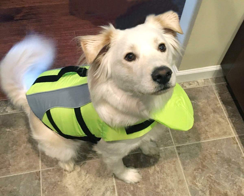 VIVAGLORY Dog Life Jacket with Removable Front Float, Life Vest for Dogs with Reflective Trims & Extra Padding for Swimming & Boating, Bright Yellow, L L: 25-31 inch (Ribcage Girth) - PawsPlanet Australia