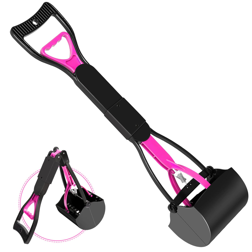 UPSKY Pooper Scooper for Large Small Dogs, Folding Dog Poop Scooper, Sturdy Spring and Premium Materials,Easy to Use for Grass, Dirt, Gravel Pick Up Shovel (Pink) 5.Pink