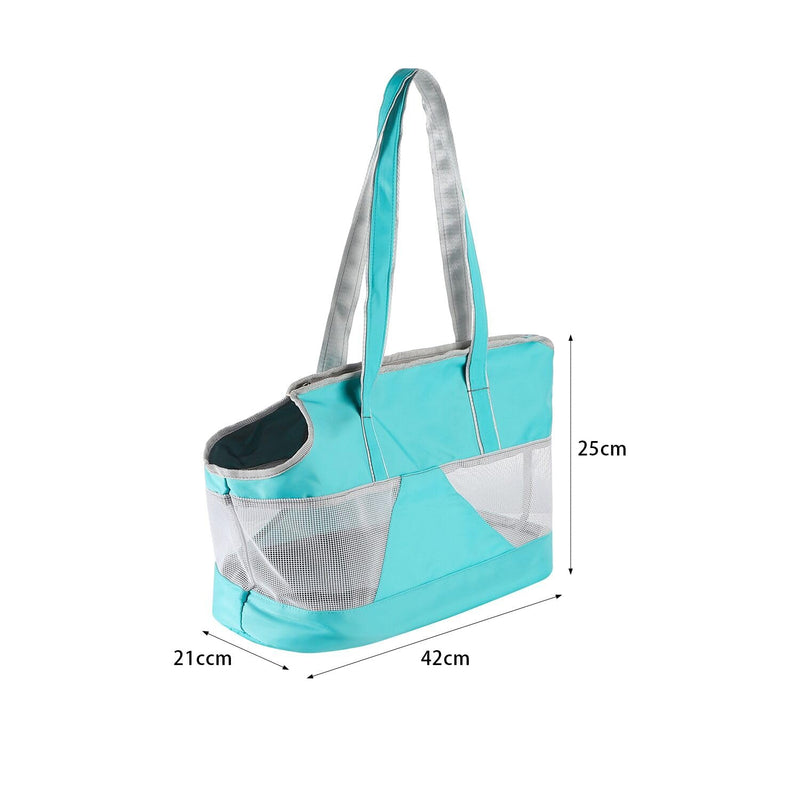 Pet Dog Purse Carrier Breathable Mesh Pets Puppy Cat Travel Outing Tote Bag Portable Cat Sling Carrier Transporter Tote Handbag Lightweight Dog Carrier Shoulder Bag with Thicken Bags Base light blue - PawsPlanet Australia
