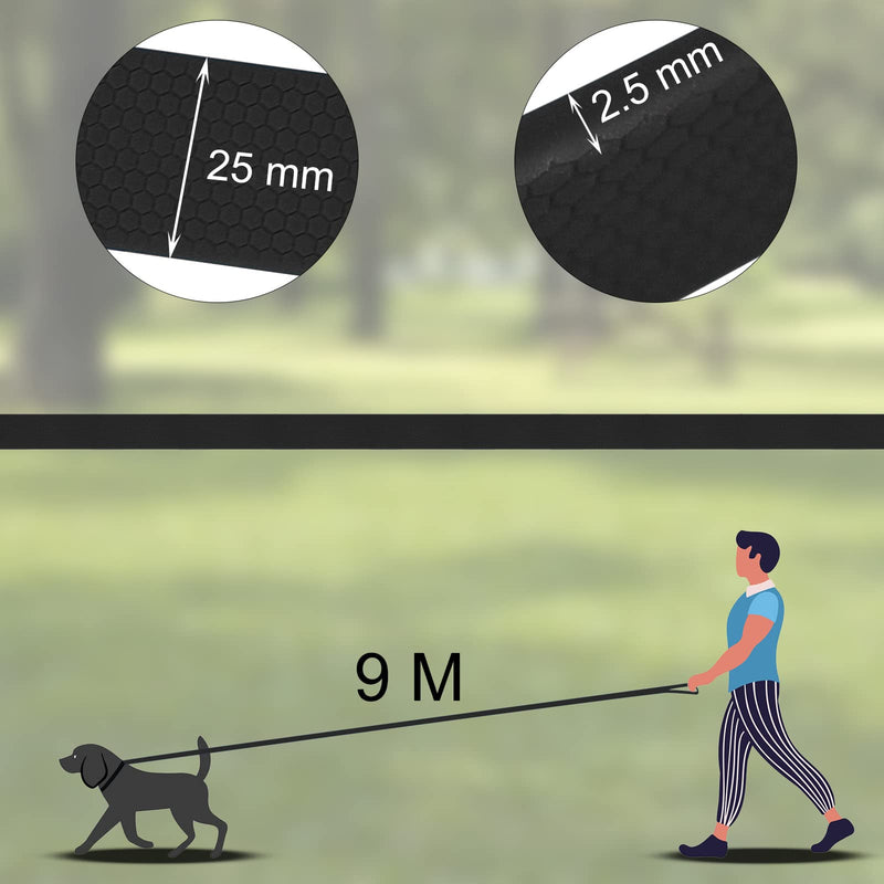 Wolfone 9m Black Heavy Duty Robust Training Dog Leash with Anti-Slip Handle?Waterproof Long Dog Leash for Outdoor Activities - PawsPlanet Australia