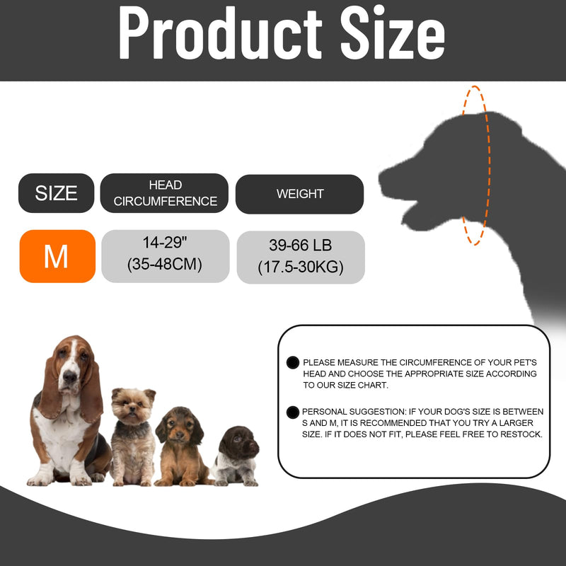 Quiet Ears for Dogs, Noise Cancelling Ear Muffs for Dog Anxiety Relief, Adjustable Pet Cats Dogs Calming Hood, for Grooming, Thunder, Fireworks & Bathing, Noise-Muffling Ear Cover(Gray, M)