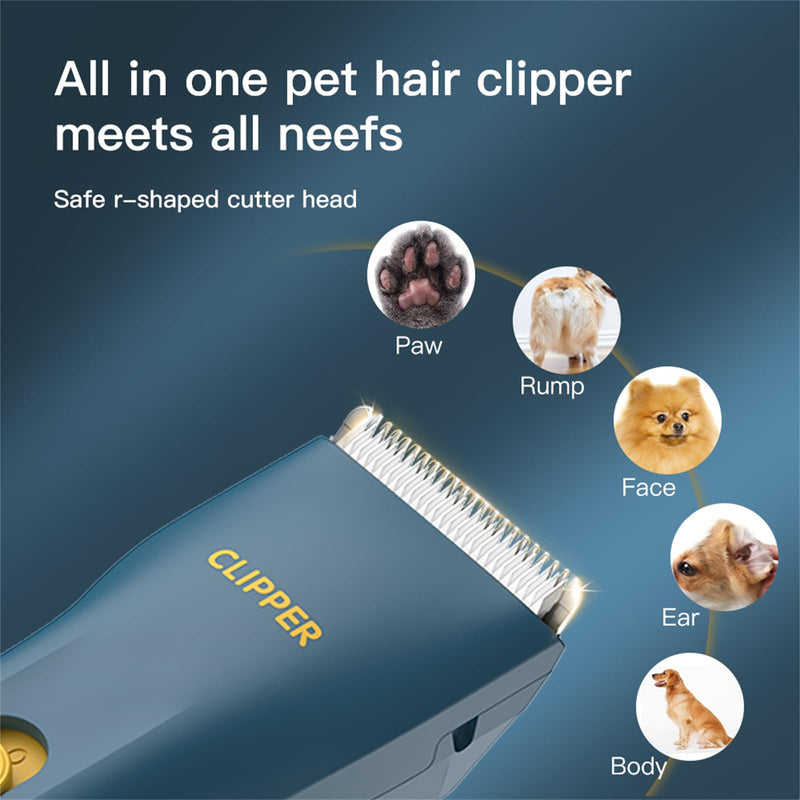 Prowerful Home Professional Dog Grooming Kit Clipper Low Noise USB Rechargeable Gifts for Dog Cat Green,TS006 Ts006-green - PawsPlanet Australia