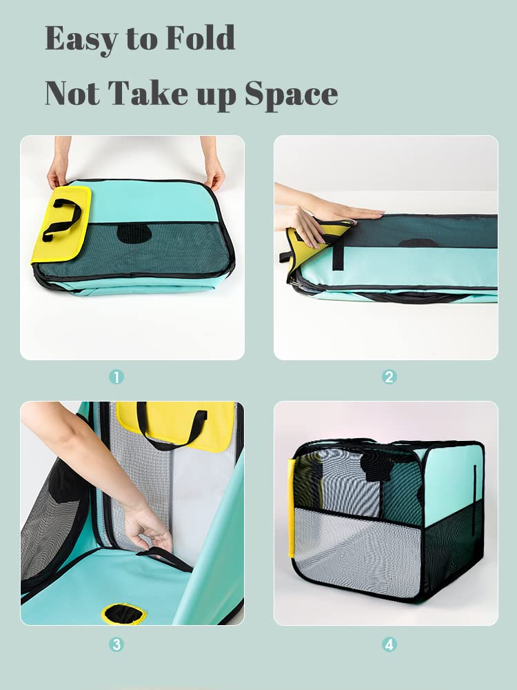 Pet Dog Cat Drying Box | Anti-Hair Flying | Portable Foldable Cat Drying Room | Drying Crate Cage for Small and Medium Dogs (Green) Turq - PawsPlanet Australia