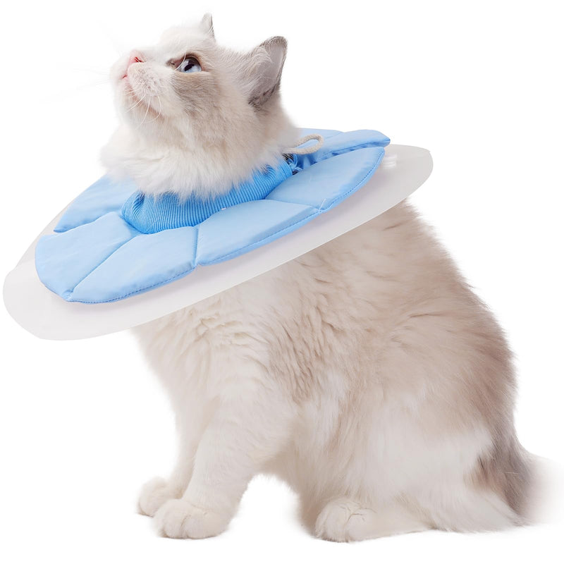 KUDES Dual Layer Cat Cone, Dual-Purpose Model Lightweight All-Around Protective Neck After Surgery E Collar to Wound (Blue M (7.8inch- 13.3inch)) Blue M (7.8inch- 13.3inch) - PawsPlanet Australia