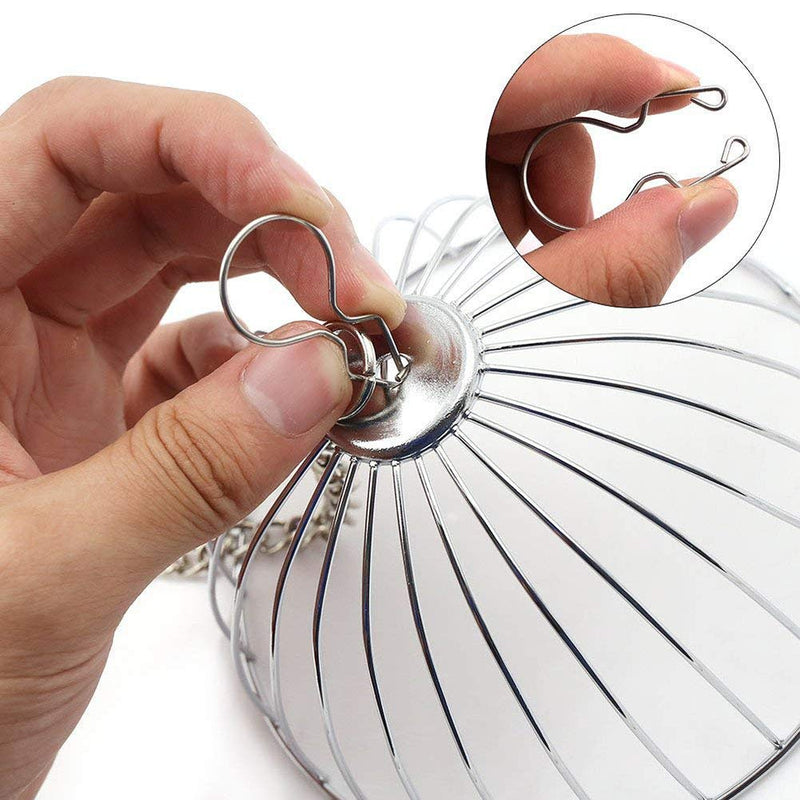 Wontee Rabbit Hay Ball Stainless Steel Hanging Feed Dispenser for Bunny Hamster Guinea Pig Rat Chinchilla B: 5.11inch Silver - PawsPlanet Australia