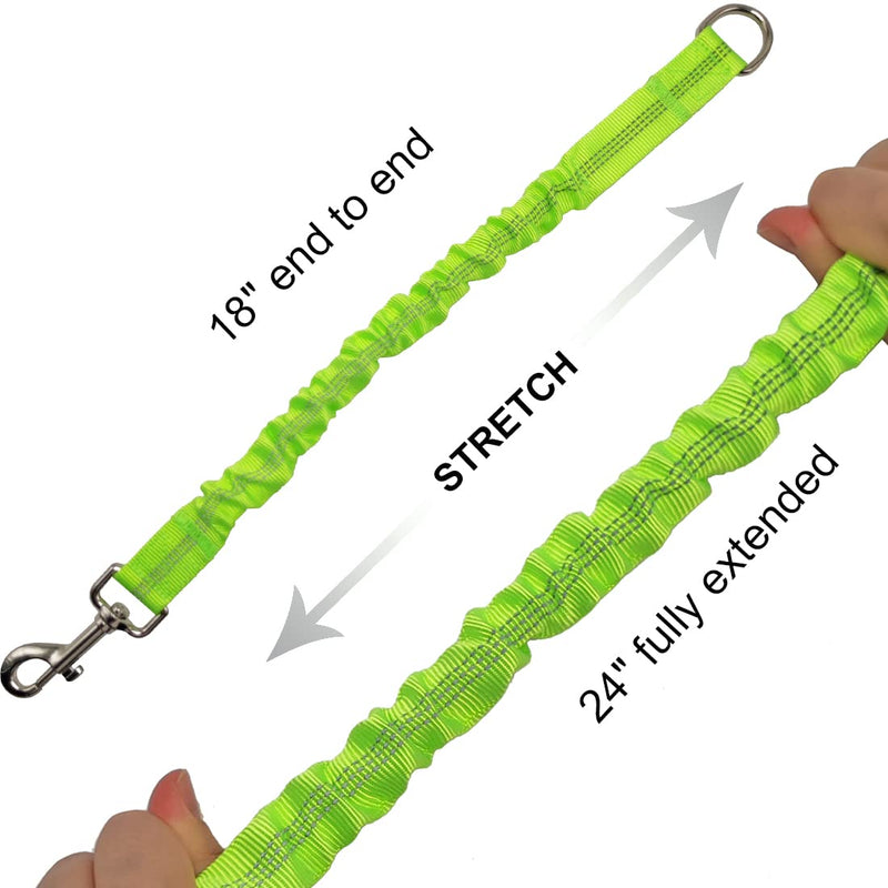 BTINESFUL Bungee Dog Leash Extension, 18”Dog Shock Absorber Extender, Works with Any Leash for Walking, Jogging, Training, Playing (Green) 18 Inch Green - PawsPlanet Australia