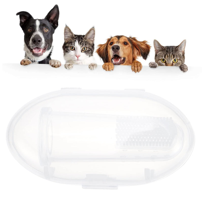 TOYANDONA 10 Sets Transparent Pet Finger Toothbrushes for Cats and Dogs Skin-Friendly Material Ergonomic Design for Gentle and Tongue Cleaning Compact and Easy to Use