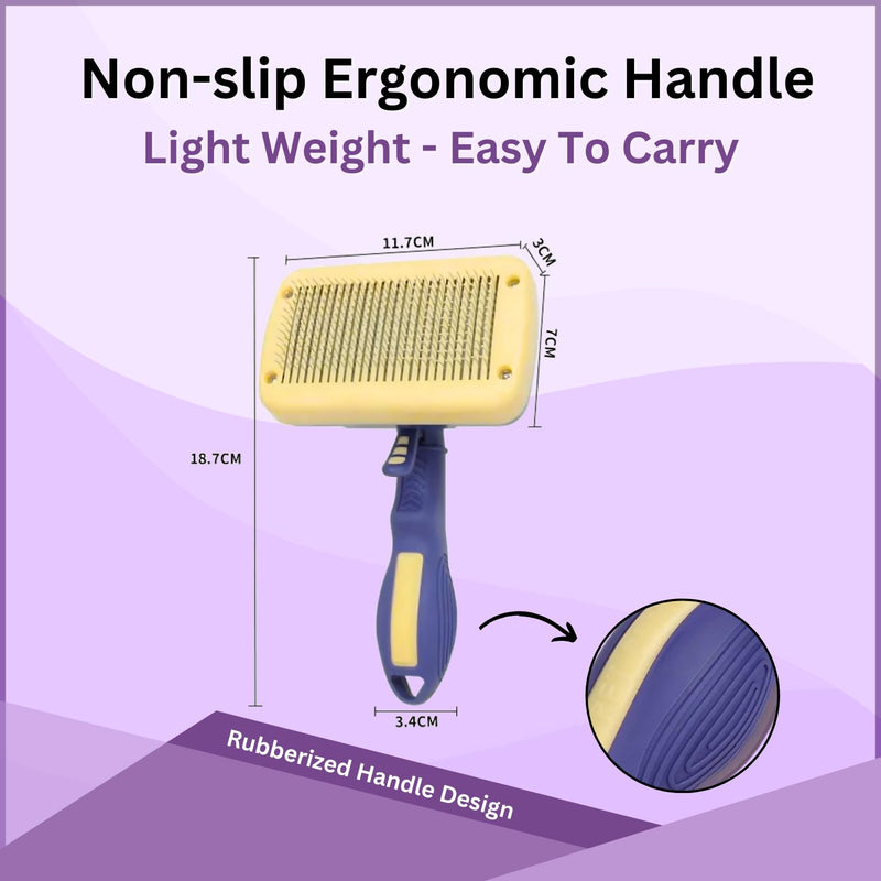 PetBuds Flea Comb for Dogs and Cats, Dog Hair Comb Grooming Tool for Removing Tear Stains, Fleas, Dandruff, Lice (Slicker Dog Brush, 2, count) Slicker Dog Brush 2.0