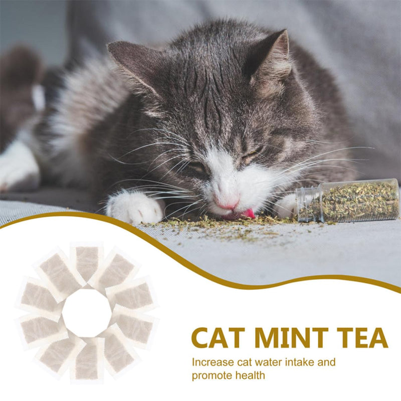 20 Individually Wrapped Catnip Tea Bags Made from Catnip. Promotes Drinking Behavior in Cats. Portable and Practical for Cats and Kittens