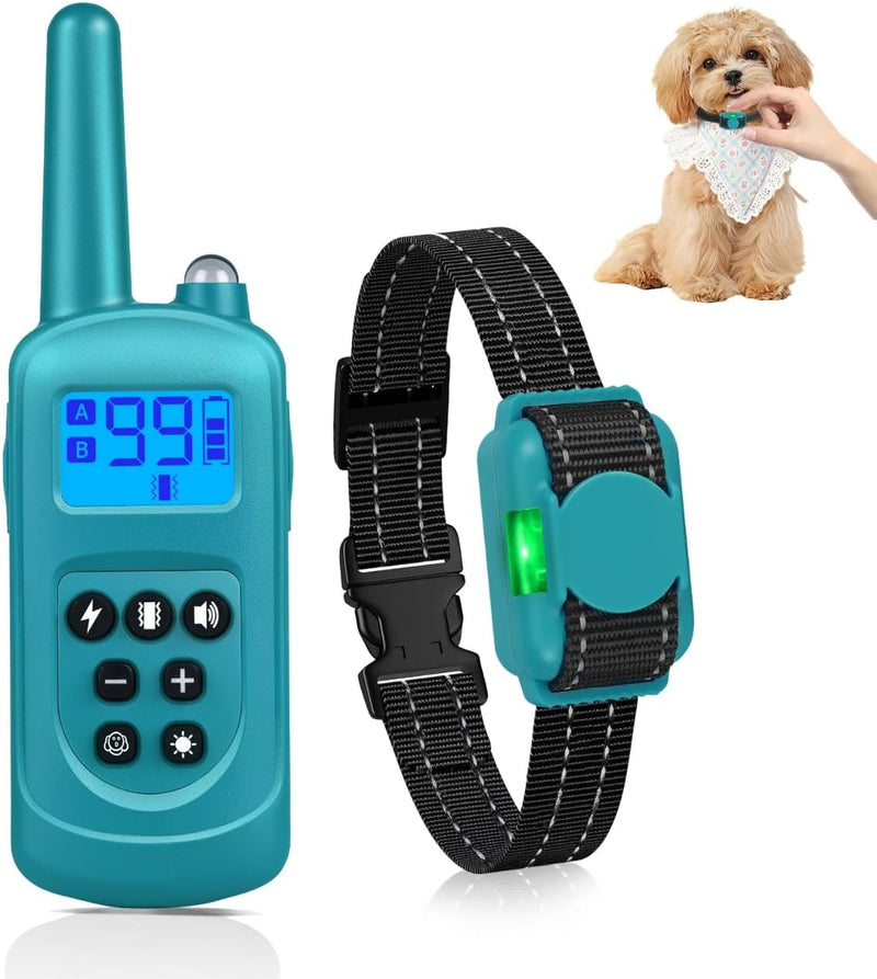 Cat Shock Collar with Remote 2000FT,Ultra-Small Cat Training Collar,Tailored for Cats,3 Training Modes Beep Vibration Shock Mode to Stop Meowing,Waterproof, Effective for Bad Behavior, Cyan