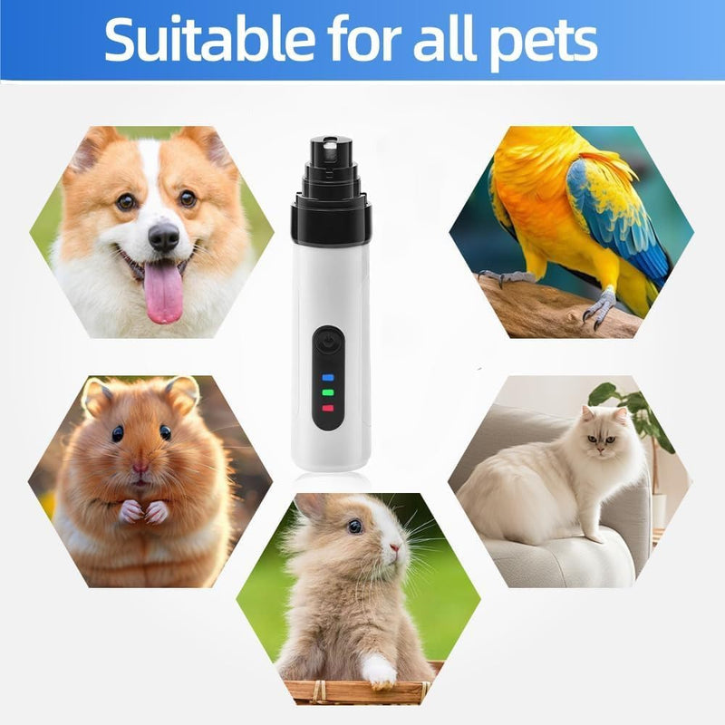 Silent Groom Pro Nail Grinder Cordless, Silent Groom Pro for Dogs and Cats, Dog Nail Trimmer Quick USB Charge with Replacement Grinding Heads (1+2*Replacement Head) - PawsPlanet Australia