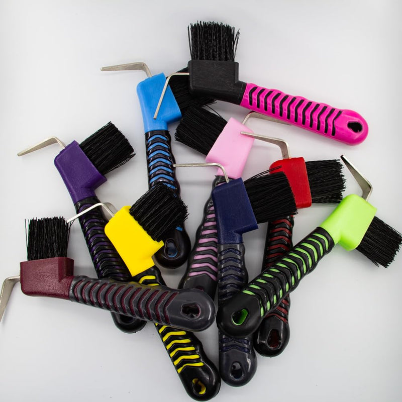 Horse Grooming Tool - Hoof Brush with Stiff Bristled Bristles and Soft Rubber Handle, Efficiently Cleans Horse Hooves and Doubles as a Mud Remover for Boots, Random Color 4PCS - PawsPlanet Australia