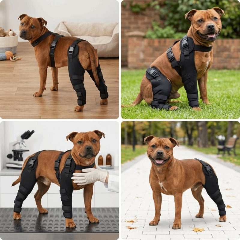 Dog Knee Brace for Hind Leg Support Breathable Joint Protector, Post-Injury Recovery & Wound Cover, Water-Proof for Small to Large Dogs(L) L