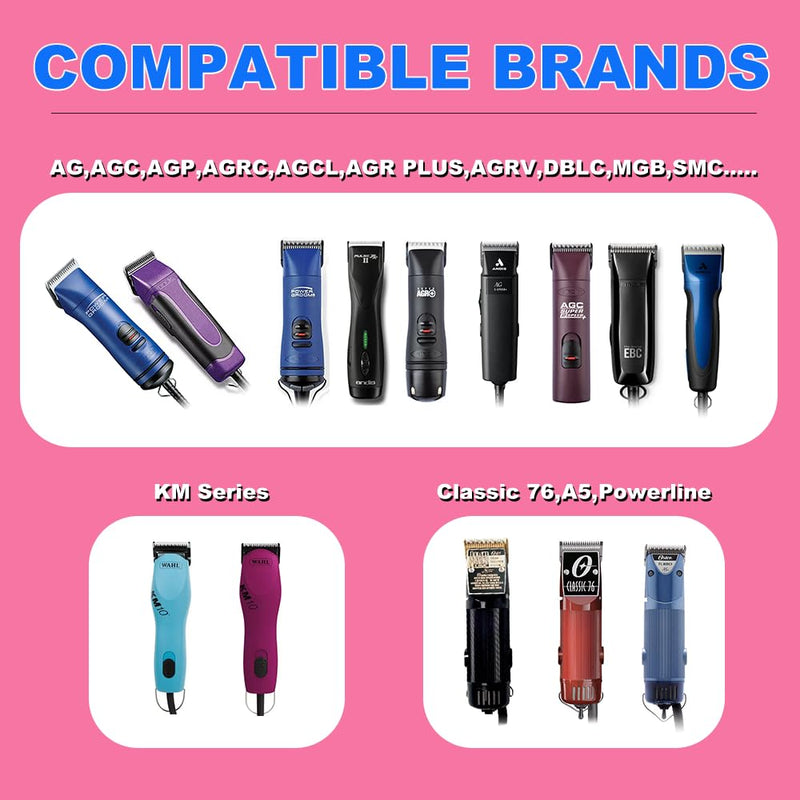 TRAH 3-3/4FC Blade Dog Grooming Clipper Replacement Blades Compatible with Andis Dog Clippers,Most A5, Wahl KM Series Clippers,Detachable Ceramic Blade,Size-3-3/4FC, 1/2-Inch Cut Length (13mm) Silver 3-3/4FC 13mm - PawsPlanet Australia