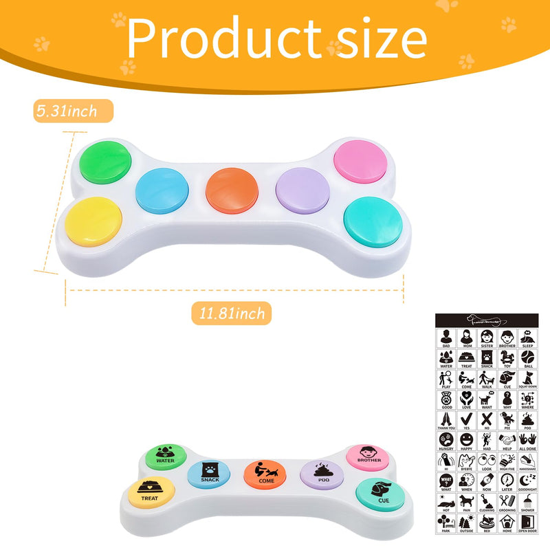 RIBOSY Dog Buttons for Communication, 7 in 1 Dog Talking Button Set, Recordable Training Buzzers for Dogs with 50 Scene Stickers (Battery Included) 7 In 1 Dog Buttons Set - PawsPlanet Australia