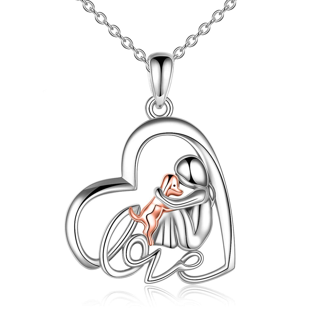 YFN Sterling Silver Keepsake Dog Pendant Necklace Dog Lover Memorial Gifts for Women Love Dog Necklace