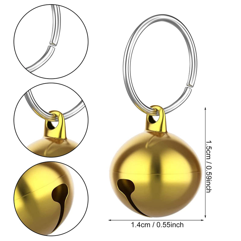 24pcs Cat Bells & Dog Collar Bells with Keyrings, Training Jingle Bell Collar Pendant Pet Accessories Festival Party DIY SMall Bells(Mixed Color) Mixed Color - PawsPlanet Australia