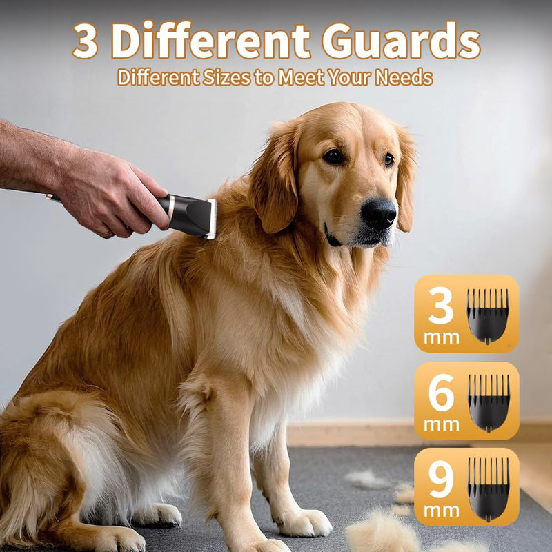 Dog Clippers Grooming Kit with Paw Trimmer, 3 in 1 Low Noise Electric Rechargeable Cordless Pet Shaver with Nail Grinder Dog Hair Trimmer for Dogs Cats and Other Pets - PawsPlanet Australia