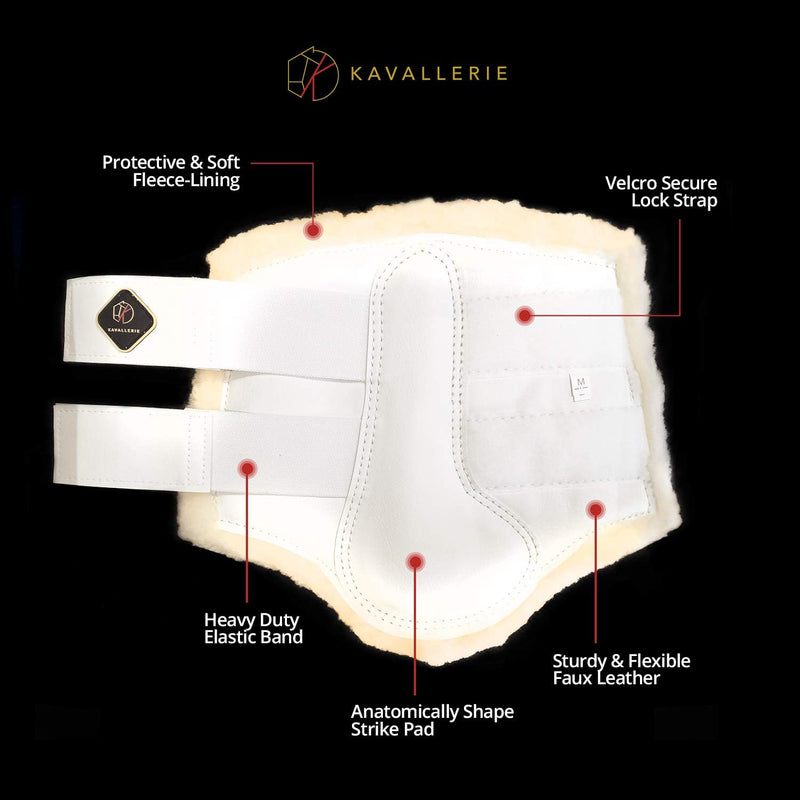 Kavallerie Classic Tendon Boots, Impact-Absorbing Material, Breathable & Evenly Distribute Pressure, Protect Tendon and Ligaments, Anti-Slip, Anti- Sore and Moisture Repellant Show Jumping Boots Support Boots(fleece), White Large - PawsPlanet Australia