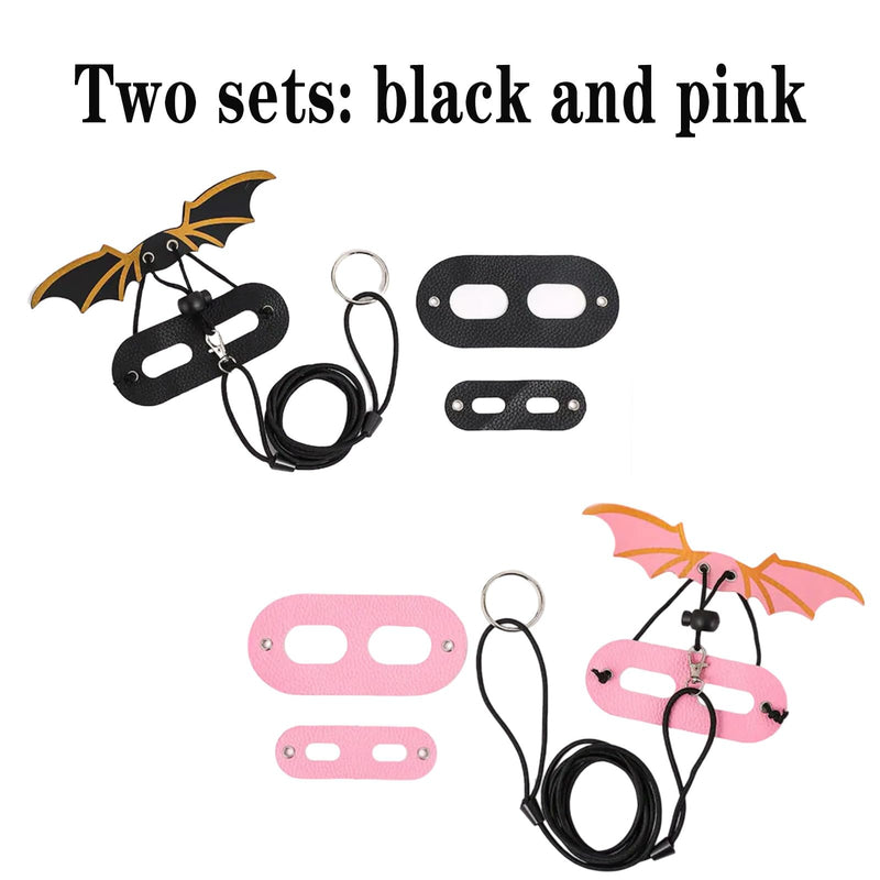 Bearded Dragon Leash and Harness Set - Adjustable Three Sizes (S/M/L) Escape-Proof Harness, with Gold-Black and Pink-Gold Wing Design | Suitable for Lizards, Iguanas, and Small Reptiles - PawsPlanet Australia