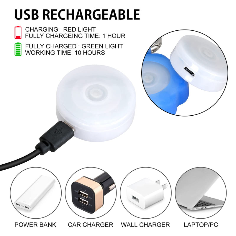 2-Pack Dog Light with USB Rechargeable, Color Changing Collar Light,IP67 Waterproof LED Safety Lights White - PawsPlanet Australia