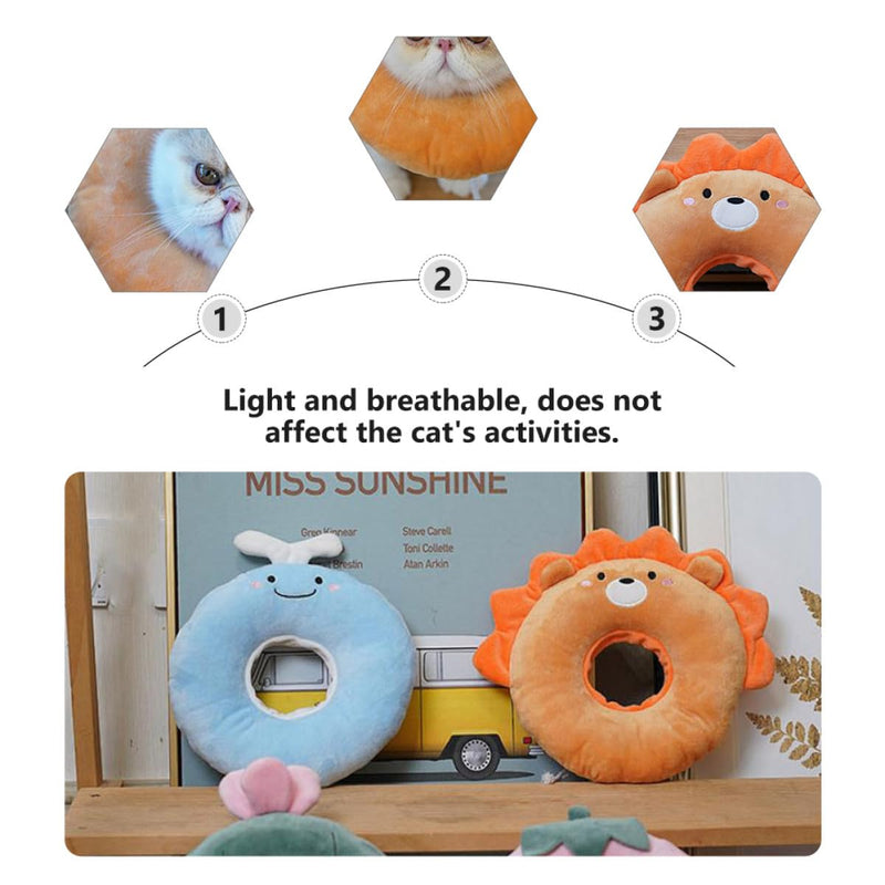 TOYANDONA Recovery Collar for Cats in Cartoon Shape Made of Polyester and PP. Soft and Comfortable. Protects against licking and scratching after surgery and injuries.