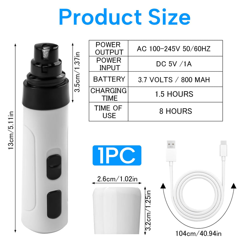 Silent Dog Nail Grinder,Electric Pet Nail Trimmer Silent Groom Pro,USB Rechargeable Dog Claw Grinders Quiet Diamond Bit Puppy Nails Clippers File Trimmer for Dogs & Cat - PawsPlanet Australia