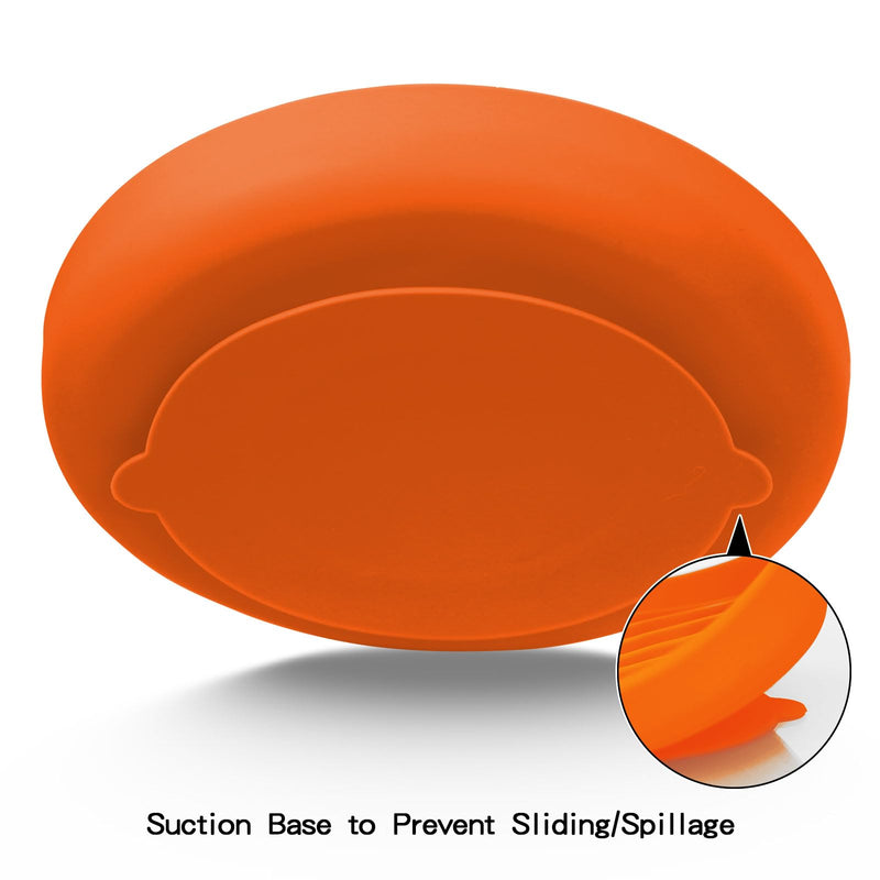 Slow Feeder Dog Bowls, Silicone Food Bowl Anti-Gulping, Pets Puppy Slow Feeder with Suction Cups, Dishwasher Microwave Safe for All Small Medium Dogs, Wave Design Orange - PawsPlanet Australia