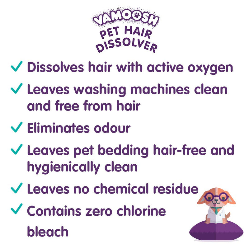 Vamoosh Pet Hair Dissolver 3 x 100g (1 box) Pet Hair Remover for Washing Machines – Dissolves dog hair, cat hair, horse hair etc in the laundry - PawsPlanet Australia