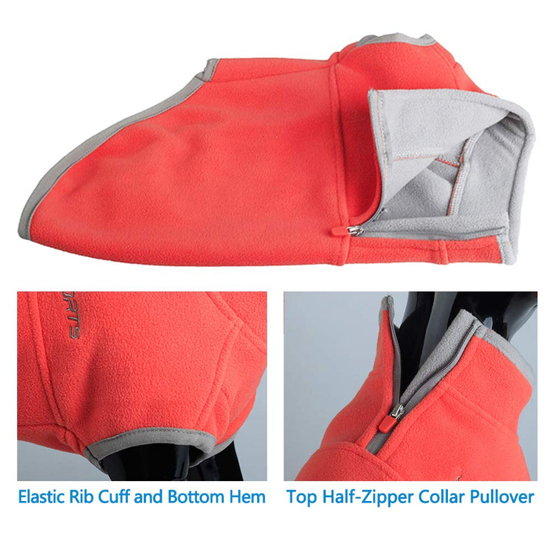 YIEPAL Cold Weather Fleece Dog Vest for Small Dog Half Zip Pullover Puppy Sweater Winter Warm Coat Clothes for Dog M:chest～15" Pink/ Purple - PawsPlanet Australia