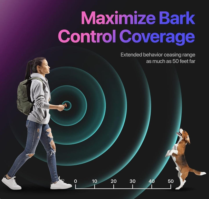 Ultrasonic Dog Bark Deterrent Device, 50 Ft Range, Black (Black) - PawsPlanet Australia