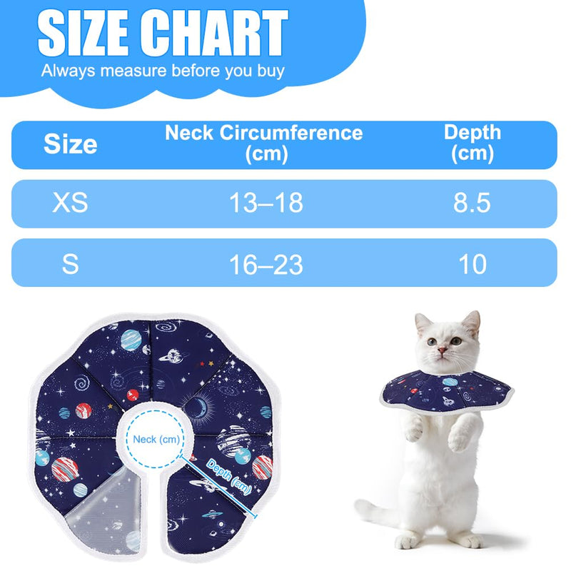 Cat Cone Collar Soft, Adjustable Cat Recovery Collar to Stop Licking Protective Cats Neck Cone After Surgery, Anti-Bite Lick Wound Healing Safety Cone for Small Animal Cats Kittens Puppies, S Blue
