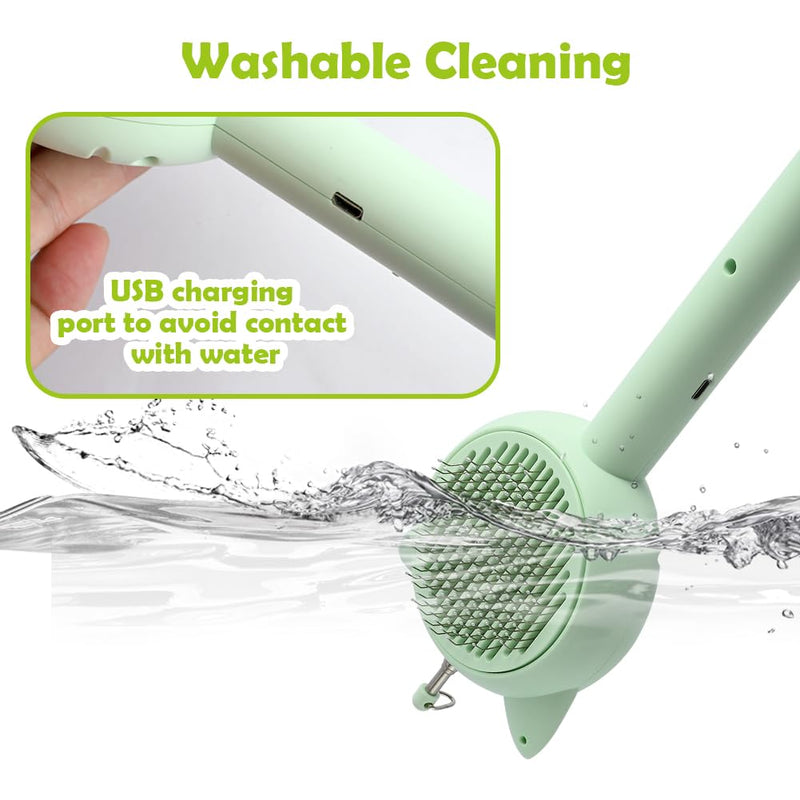 Cat Brush Toy，5-in-1 Interactive Cat Toys Retractable Cat-Teasing Wand，Pet Grooming Self Cleaning Brush， Light Up Cat Toy with Five Light Patterns - PawsPlanet Australia