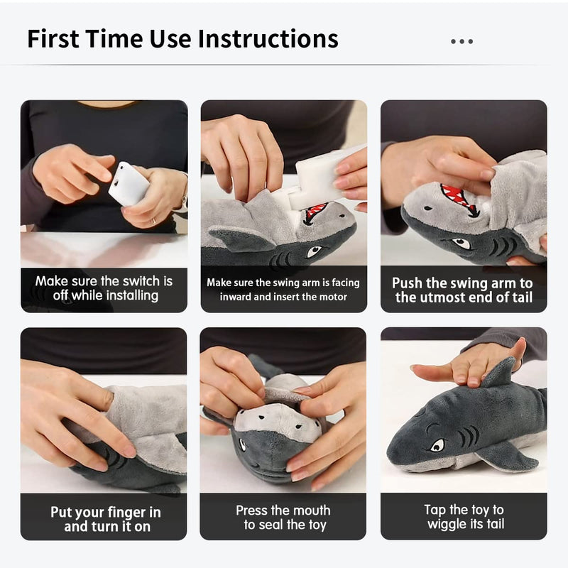 Interactive Dog Toys,Flopping Fish Dog Toys for Large/Medium/Small Dogs,Squeaky Plush Dog/Puppy Toys,Touch Activated Interactive Shark Dog Toy - PawsPlanet Australia