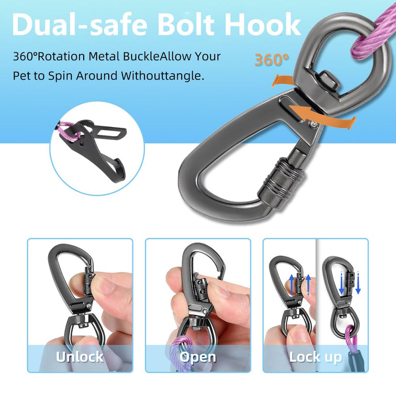 Dog Seat Belt 3-in-1 Dog seat Belt Harness for car,Chew Proof Dog Leash for Car Use,Dog Seatbelt,Steel Rope Dog car seat Belts with Clip Hook Latch & Buckle (Black, 32 inch/80 CM) Black - PawsPlanet Australia