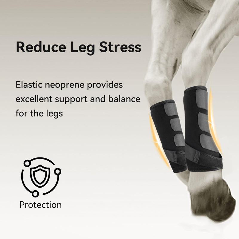 4 Pcs Horse Sport Boots - Neoprene Protective Breathable Comfy Mesh All-Round Lower Limb Protection & Support for Jumping Trail Riding Endurance Training and Performance ?Large / Full - PawsPlanet Australia