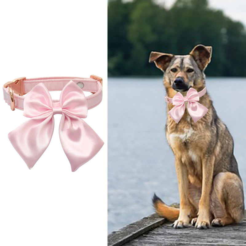 Adjustable Pet Collar Large Bow Knot for Training and Walking with Multiple Sizes Effective Elegant Adjustable Collar