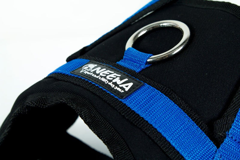 Neewa Utility Service Dog Harness (Medium, Blue): Padded Vest for Walking Easy to Put On and Take Off - Back Handle with Clip for Leash - Leaves Freedom Around The Belly Medium - PawsPlanet Australia