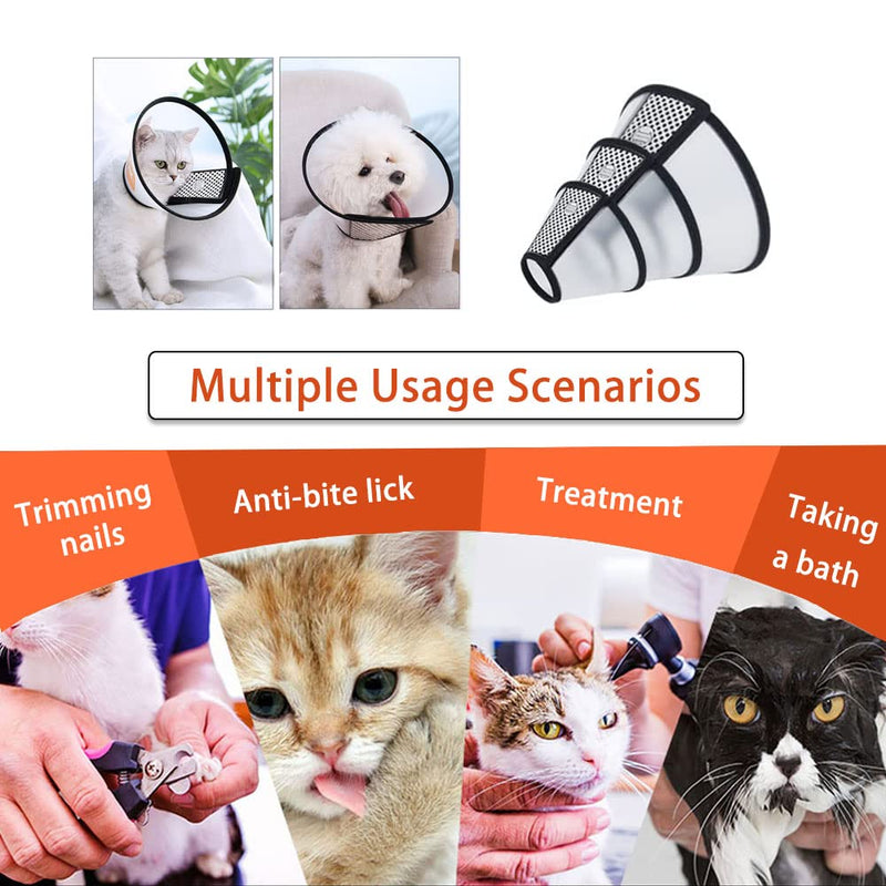 Cat Cone Collar 3PCS Adjustable Protective Collar for Pet Cat,Recovery E-Collar Wound Healing (3PCS) 3PCS- - PawsPlanet Australia