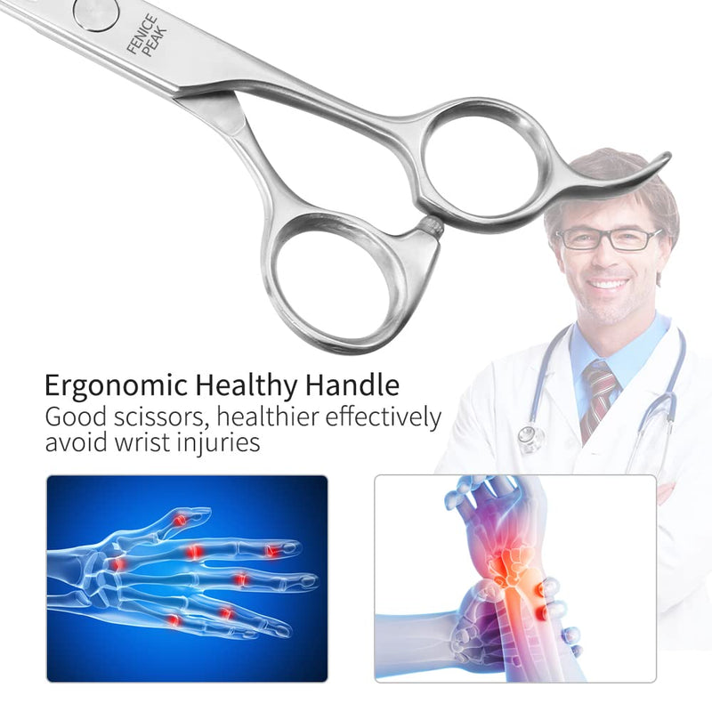Fenice Peak 3pcs Dog Grooming Scissors Set Straight Thinning Curved Shears Stainless Steel Shears for Pet Grooming Sharp and Durable with Case Suitable for home users and Professional Groomer 6.5‘’thin+8.0‘’cut+7.5‘’curved - PawsPlanet Australia