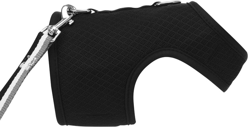 Cat Harness and Leash for Walking Escape Proof Breathable Mesh Fabric, Solid Black, Extra Large, Adjustable Cat Walking Jackets, Padded Stylish Cat Vest XL ≥ 11LBS Solid Black Mesh - PawsPlanet Australia