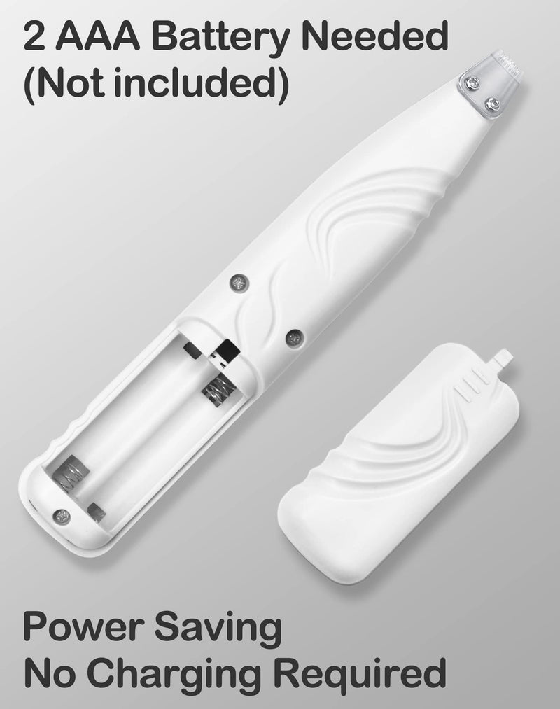 Dog Paw Trimmer for Grooming, Cordless Electric Small Pet Grooming Clippers Hair Trimmer for Dogs Cats, Low Noise for Trimming Pet's Hair Around Paws, Eyes, Ears, Face, Rump (White) White - PawsPlanet Australia