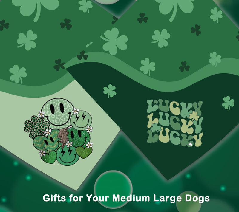 St Patrick's Day Dog Bandanas, St Patrick's Day Dog Outfits Décor Gifts, Medium Large Dog Scarf, Pack of 2. - PawsPlanet Australia